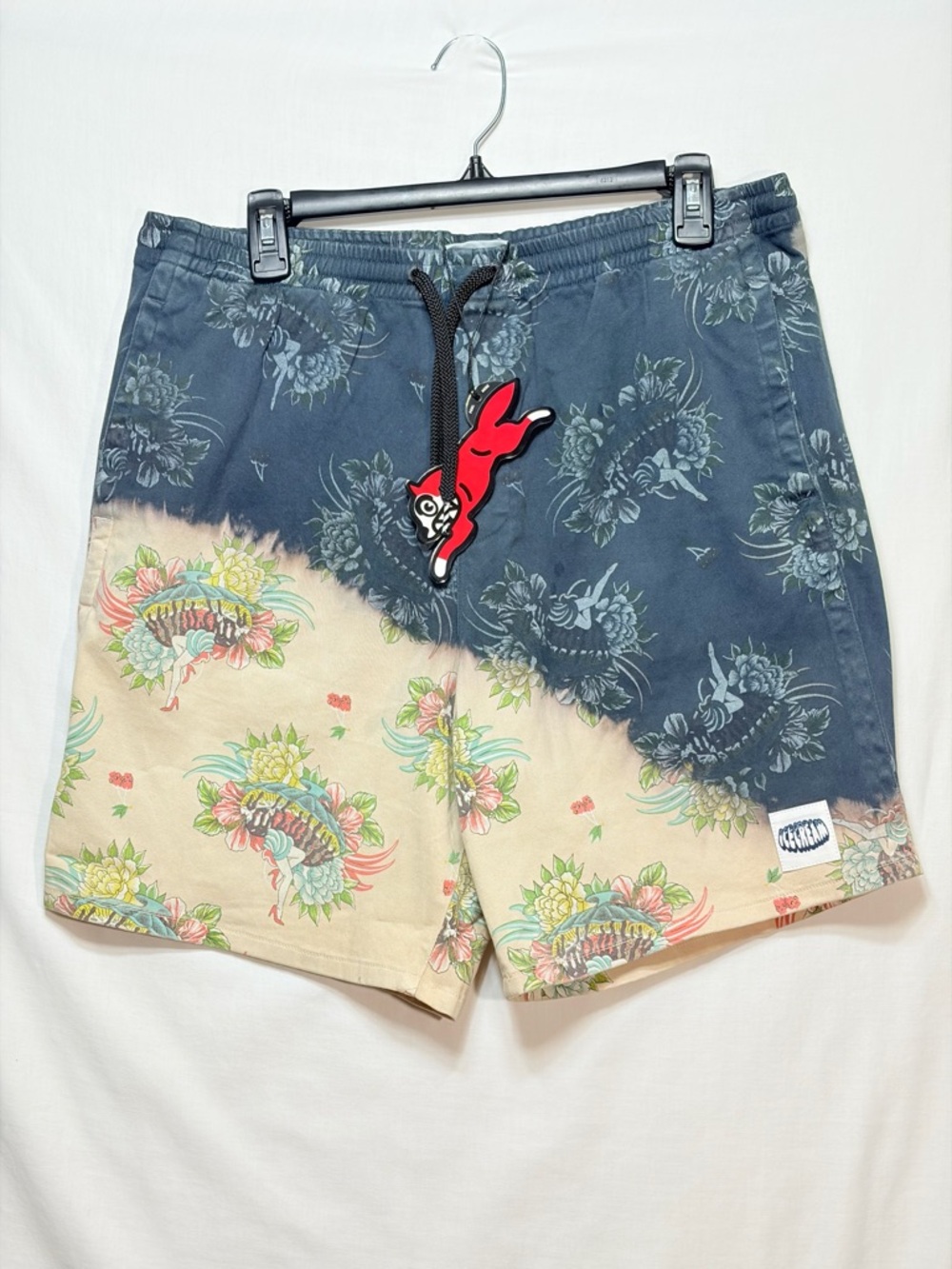 Icecream Floral Print Casual Shorts Large Waist 34